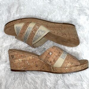 Midnight Velvet Wedge cork Sandals